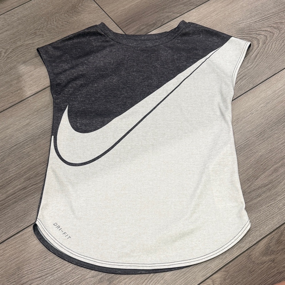 Nike Dri-FIT Black and Cream Sleeveless Shirt